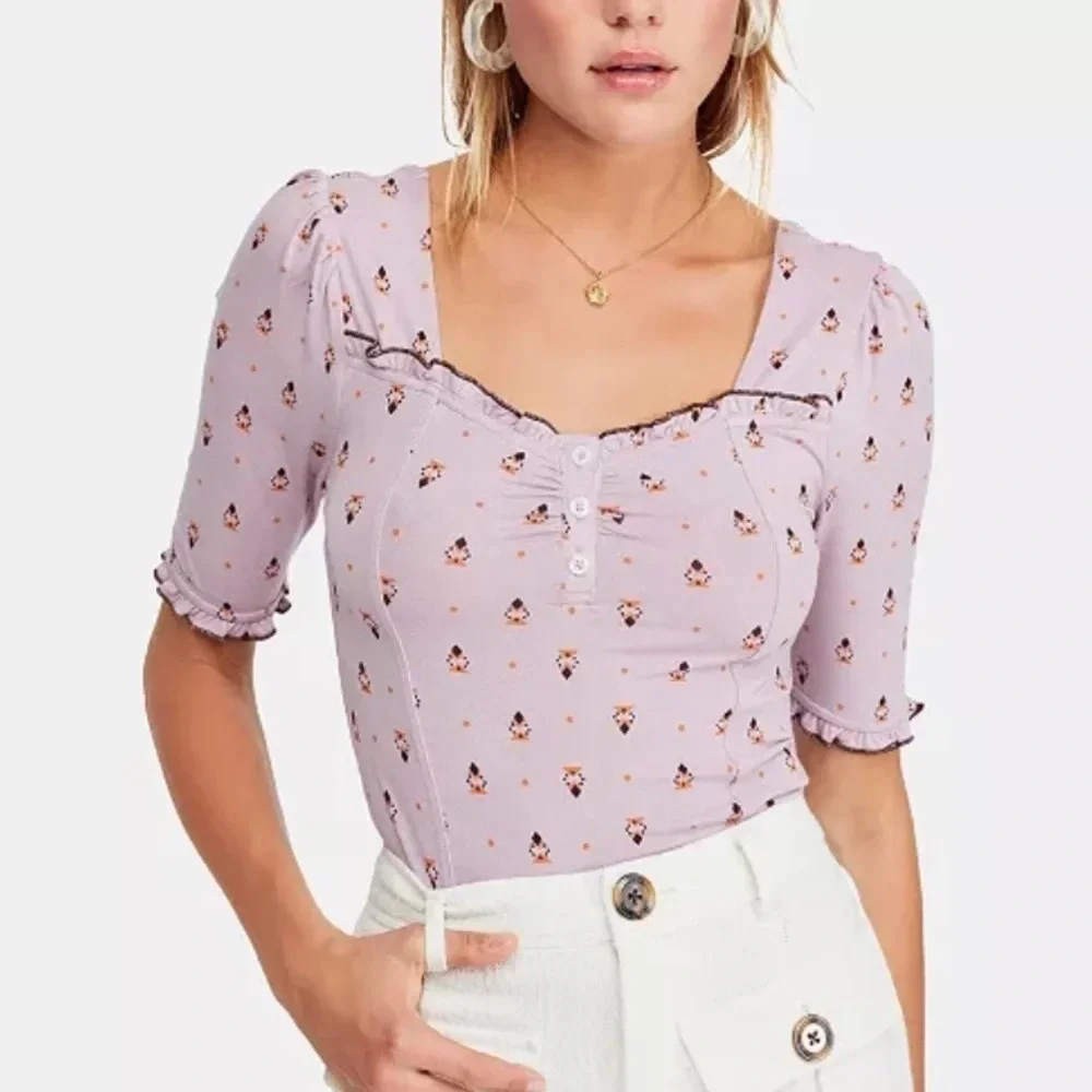Free People Bosanova Printed Crop Top